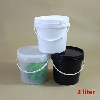 

5PCS of 2L High Quality Plastic Bucket with Lid and Handle Good Sealing container for Water Honey Food Grade storage pail