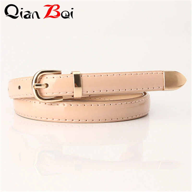 QianBei, разноцветные женские джинсы, брюки, ремень, платье, свитер, декоративные тонкие ремни с пряжкой, модные ремни из искусственной кожи - Цвет: Khaki