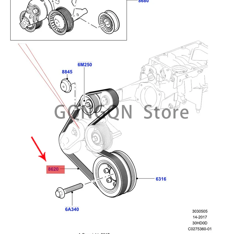 

Автомобильный ремень 2017-2021lan УЦИ ve АСР nge rov erv el ar пояс вспомогательный привод двигателя ремень кондиционирование воздуха ремень привода вентилятора