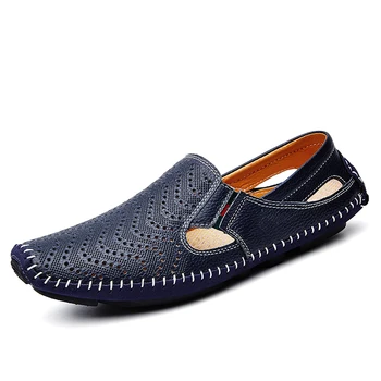 

Summer Casual Slip-on Large Size Mens Slippers Men Designer Sandals Shoes Luxury 2019 Leather Sandals Colors Size 38-47