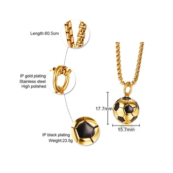 

FXM VNN15 stainless steel necklace hot sell gold color top quality single women 18mm Football gift women jewelry