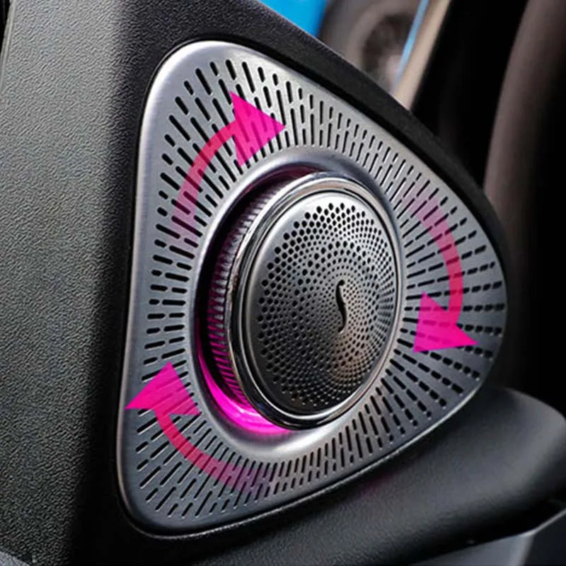 

Car Interior 64 Colors With Led Ambient Lights 3D Rotary Tweeter Speaker For Tesla Model 3 Model Y 2020 2021 Accessories