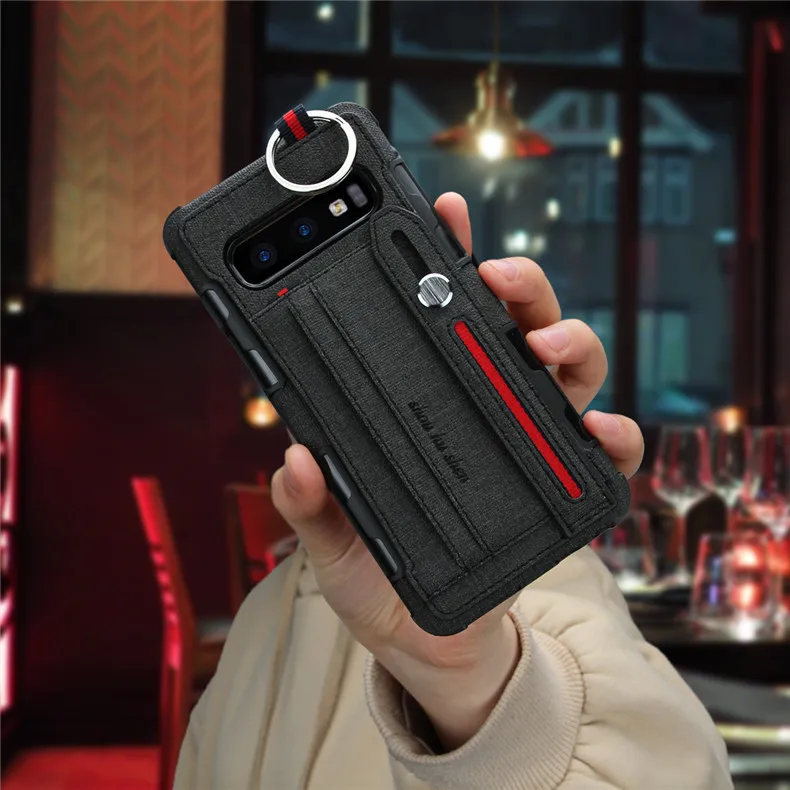 Кожаный чехол для телефона с ремешком и отделением для карт для samsung Galaxy S10 Lite S9 S8 Plus Note A50 A70 A30 A8 A9