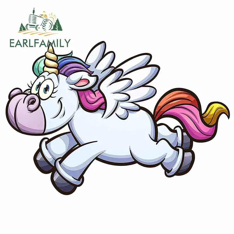 EARLFAMILY 13 см x 8 9 Летающий Единорог мультфильм автомобиль грузовик наклейка аниме графика виниловые наклейки