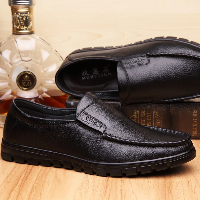 

Genuine Leather Shoes Men Footwear Cow Leather Business Shoes Brand Mens Casual Shoes Flat Loafers Male Footwear KA3367