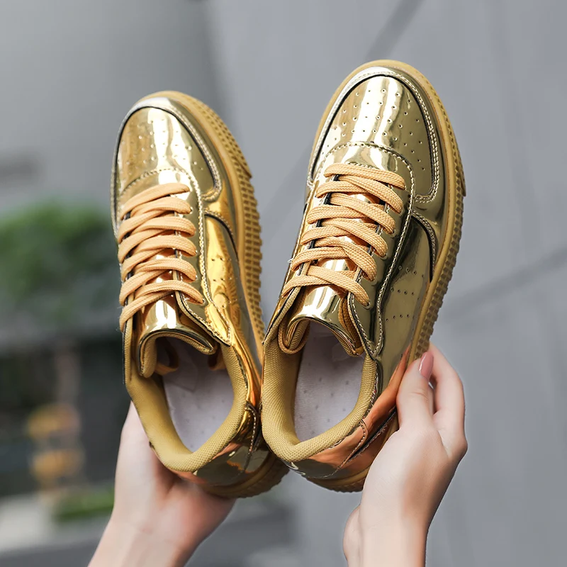 Tenis feminino; женская обувь для тенниса; коллекция года; Лидер продаж; спортивная обувь унисекс для спортзала; кроссовки из дышащей сетки; мужские кроссовки на плоской подошве; zapatos mujer - Color: Gold