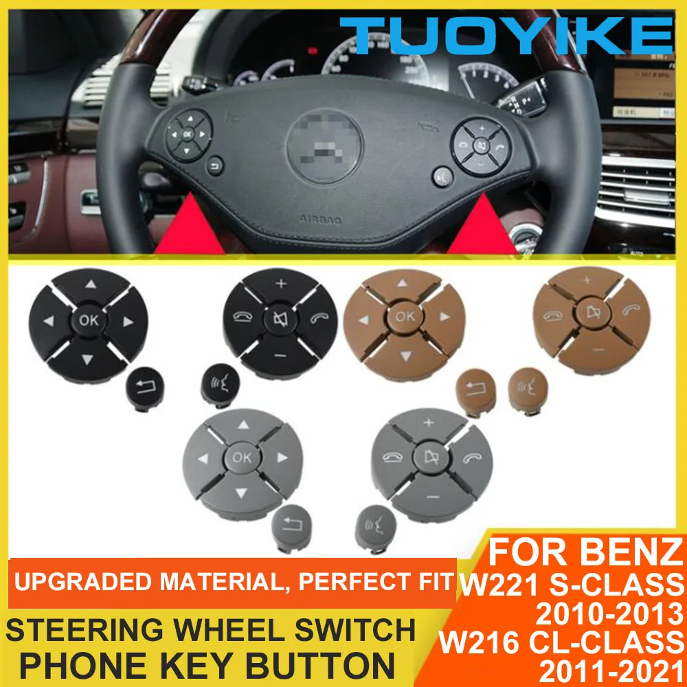 

Car Multi-Function Steering Wheel Button Phone Key Control For Mercedes BENZ W221 S-Class S300 S320 S350 S400 S500 W216 CL-Class