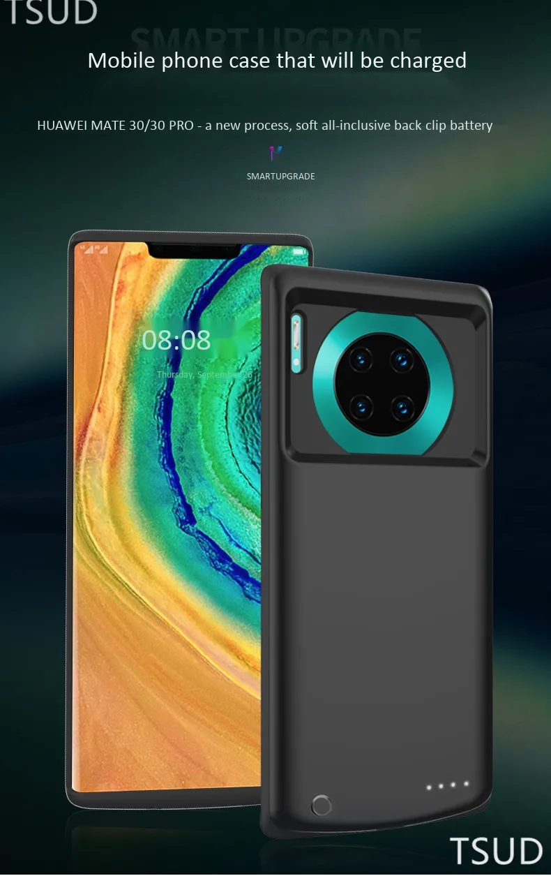 6800 мАч зарядное устройство чехол для huawei mate 30 Pro внешний портативный беспроводной аккумулятор зарядный чехол для huawei mate 30