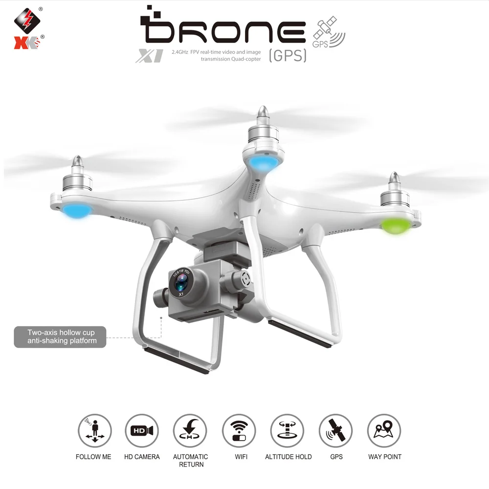 WLtoys XK X1 дрона с дистанционным управлением Камера 1080P 5G Wi Fi FPV 2 осевой