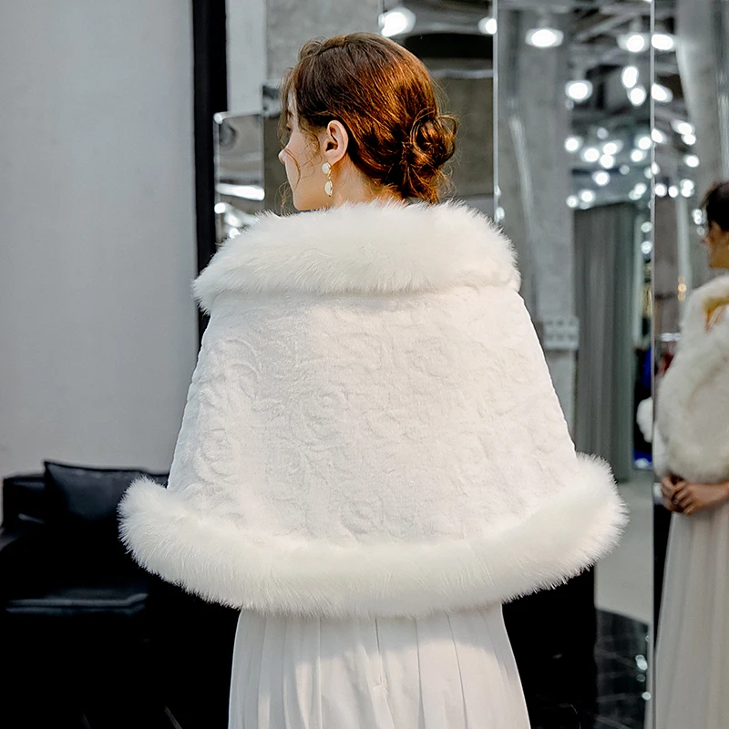 New Arrival Wedding Jacket Bridal Wraps Women Fur Bolero Coat Winter Capes