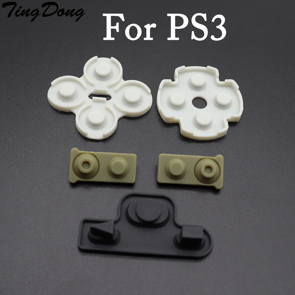 Tingdong Per Sony Ps3 Dualshock Controller Sostituzione Gomma Morbida Tastiera Adesiva Conduttiva In Silicone