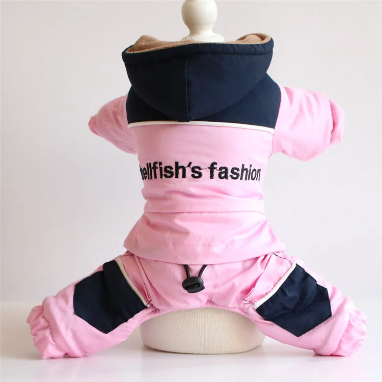 

2019 Newest Pet Clothes for Autumn and Winter Four Legs Multi Colors Thicker Cotton Padded Embroidered Jumpsuits for Pet Dog