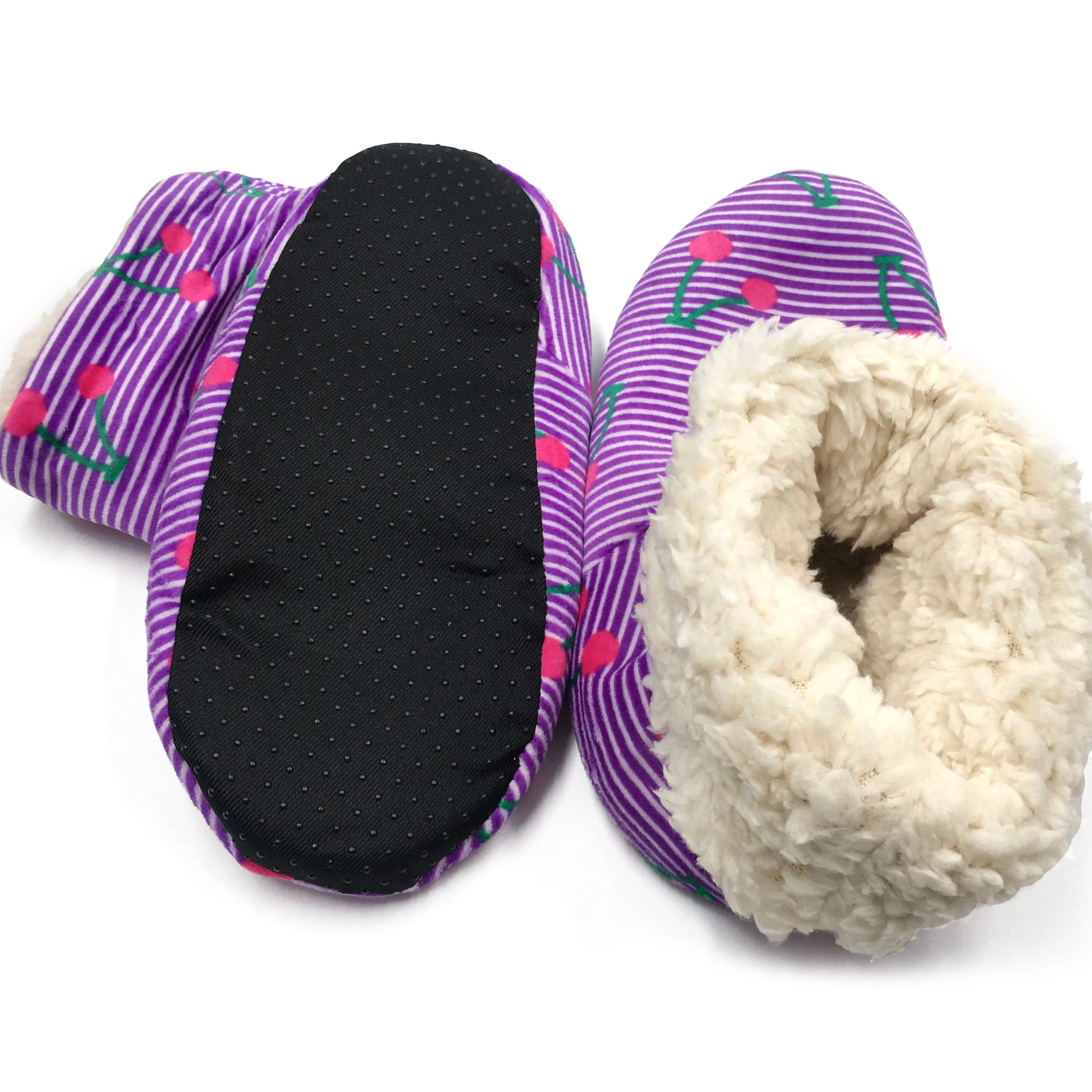 Зимние женские тапочки; плюшевые теплые хлопковые домашние тапочки; рождественские домашние носки; женская обувь с вишнями