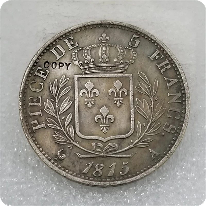 1815 Франция Людовик XVIII 5 Франковская Монета КОПИЯ