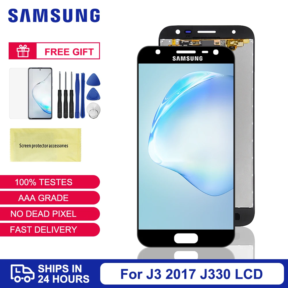 5 0 &quotоригинальный Дисплей для Samsung J3 2017 сенсорный экран дигитайзер в сборе Замена