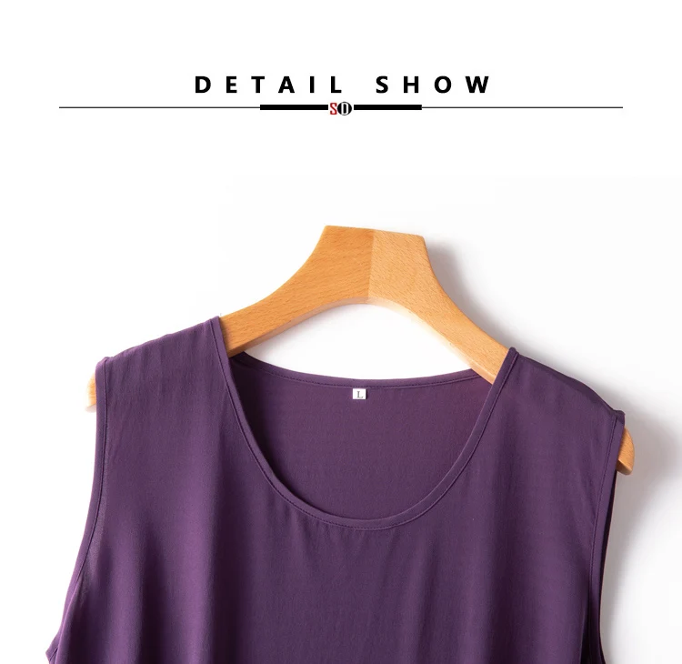 SuyaDream Woman Mini Dress 100%Silk Crepe Solid A line Sleeveless O neck Tank Dresses 2021 Spring Summer Chic Dress