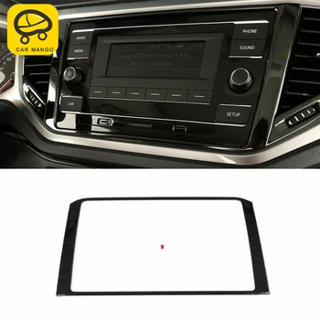 

CARMANGO for VW Volkswagen T-ROC 2017-2020 Car Styling Center Console Navigation Frame Trim Stickers Covers Interior Accessories