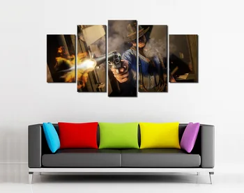 

Wall Art Decor Poster Painting On Canvas Print Pictures 5 Panel Shooting game for Home Decoration Living Room Art Drop Shipping