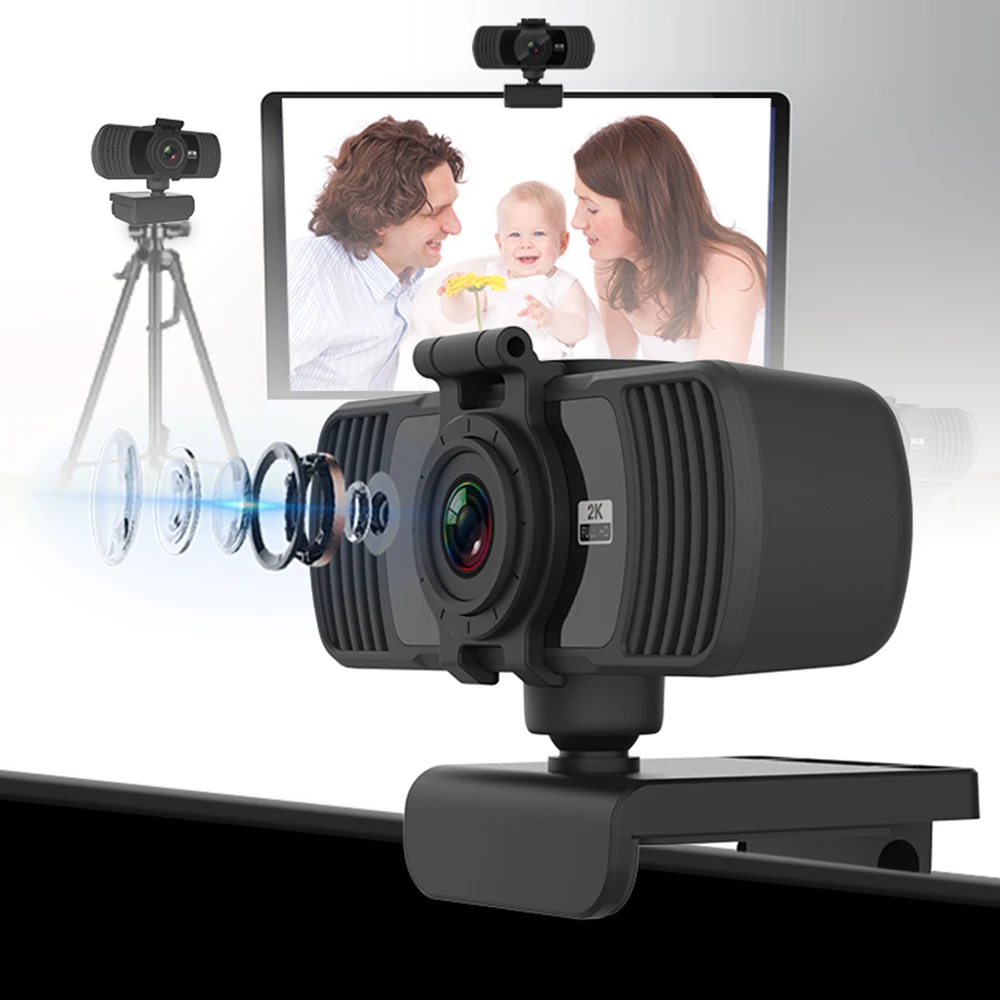 

Willkey HD 1080P Webcam 2K Computer PC WebCamera with Microphone Free Drive Plug And Play Built-in Noise Reduction Microphone