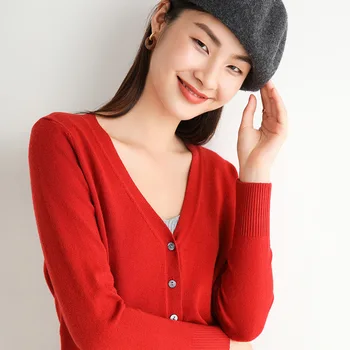 

Spring Lady's Knitted Tops Sweater Pullover Cardigans For Women 2020 Long Sleeve Female Cardigan Short Sweaters Sueter Mujer