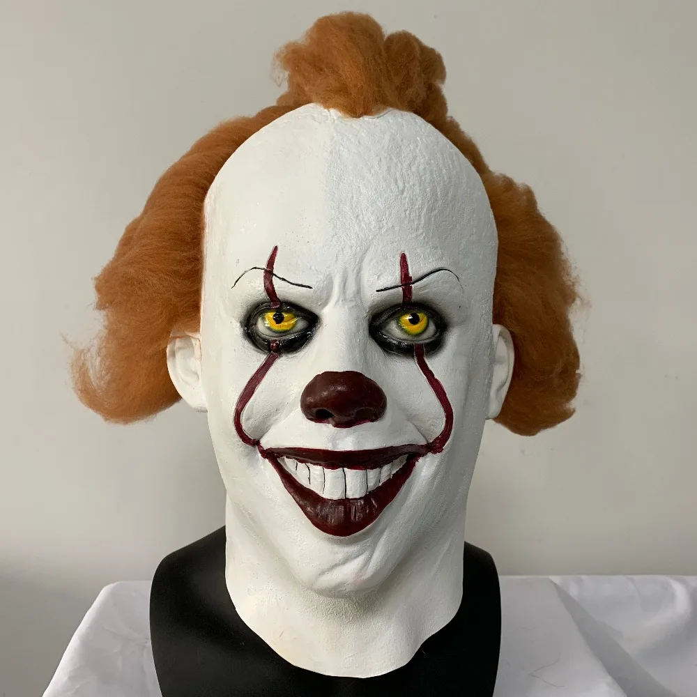 Джокер Pennywise маска для косплея Стивен Кинг это вторая часть 2 ужас клоун Хэллоуин костюм Prop Deluxe - Цвет: mask 1