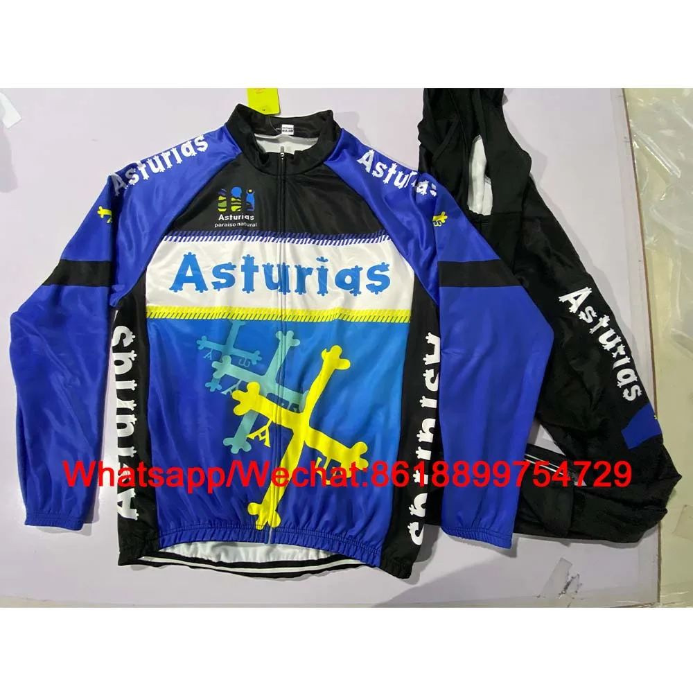 

Asturias Cycling Jacket Suit Winter Keep Warm Thermal Fleece Long Bike Jersey Ciclyng Set Wielerkleding Trajes Ciclismo Invierno