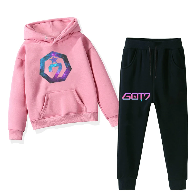 Got7/Одежда для маленьких мальчиков; детская толстовка с капюшоном; Bsby; зимние комплекты; длинные штаны с толстовкой; комплект из 2 предметов; Одежда для девочек-подростков