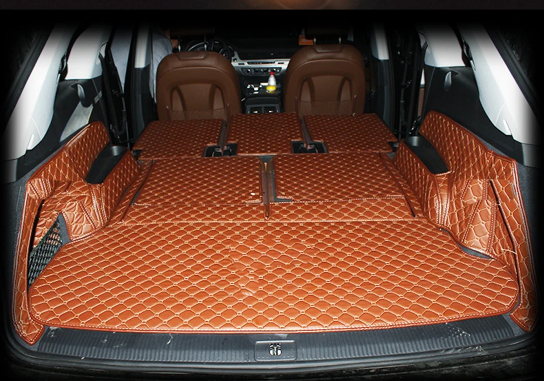 Волокна кожи багажник автомобиля коврик для audi Q7 2008 2009 2010 2011 2012 2013 rs q7 автомобильные аксессуары