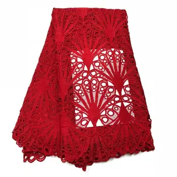 

african red cord lace fabric 2020 high quality nigerian guipurer lace for Bridal Embroidery France net lace fabric dress