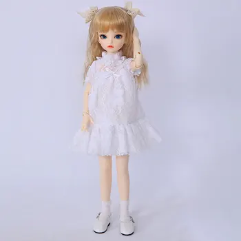 

1/4 45cm BJD Dolls Irene Female Makeup Joint Doll with Deep Sky Blue Eyes and Full Clothing Fahion Toy Girls' Gift - Pink Skin