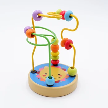 

Educational Toys (Math)- Wooden Circles Bead Wire Maze Roller Coaster Wood Puzzles Kid for Preschool Boy Girls