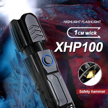 

XHP100 tactical led flashlight 18650 usb torch sub rechargeable zoom flash light work lamp high power lantern xhp90 camping lamp