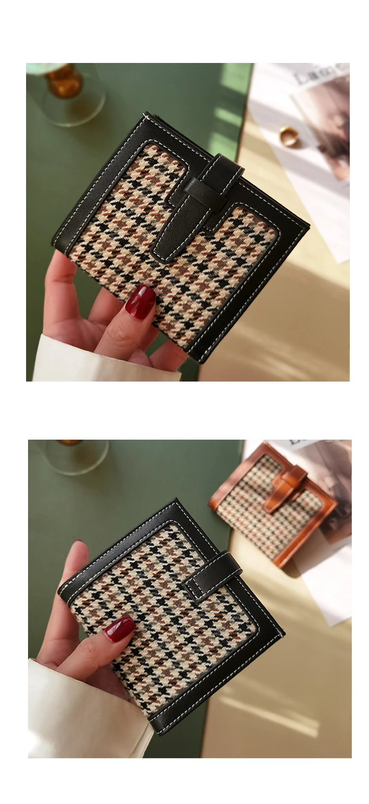 With box Featured】 for Men and Women fold Short Wallet Simple retro M60930  Size:11.5x9cm