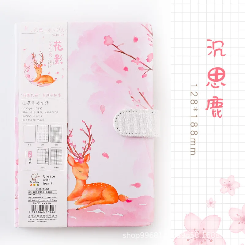 Kawaii Bullet Journal A5 олень записная книжка сетка Doted пустой рисунок ежедневный Еженедельный розовый Лось планировщик программа школьные принадлежности канцелярские принадлежности