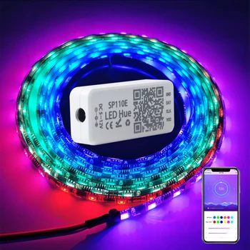 

WS2811 LED Strip RGB SP110E Bluetooth Controller Addressable Pixel Tape Led TV Back Under Cabinet Lamp DC12V 1m/2m/3m/4m/5m Kit