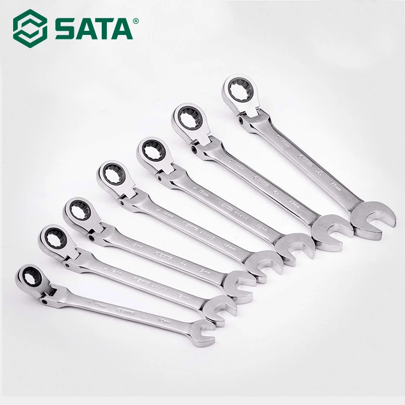 

SATA Full Polish Flex Ratcheting Wrench Home Repair Hand tool Fully polished active head double-head open fast ratchet wrench