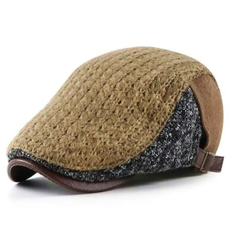 

New Winter Men Women Warm Berets Knitted Woolen Hat Snapback Cap Adjustable Size Fashion British Casual Sports Caps Couple Hats