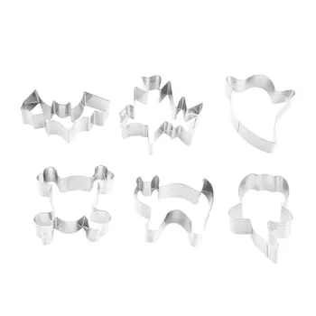 

7pcs Halloween Themed Biscuit Mold Practical Stainless Steel Bake Mold DIY Baking Mold for Restaurant