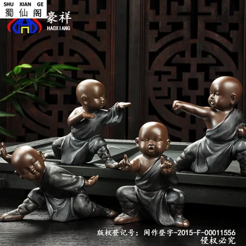 

hao xiang Tea Accessories Kungfu Monk galaxy black Decoration Sand Pottery Clay tea favor Tea Ceremony cha wan Tea Interest