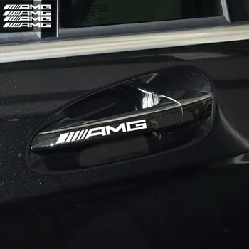 

4 pcs Car body decoration sticker car door handle Sticker For Mercedes Benz AMG GLC GLE E CLA GLA W205 W211 W213 Car Accessories