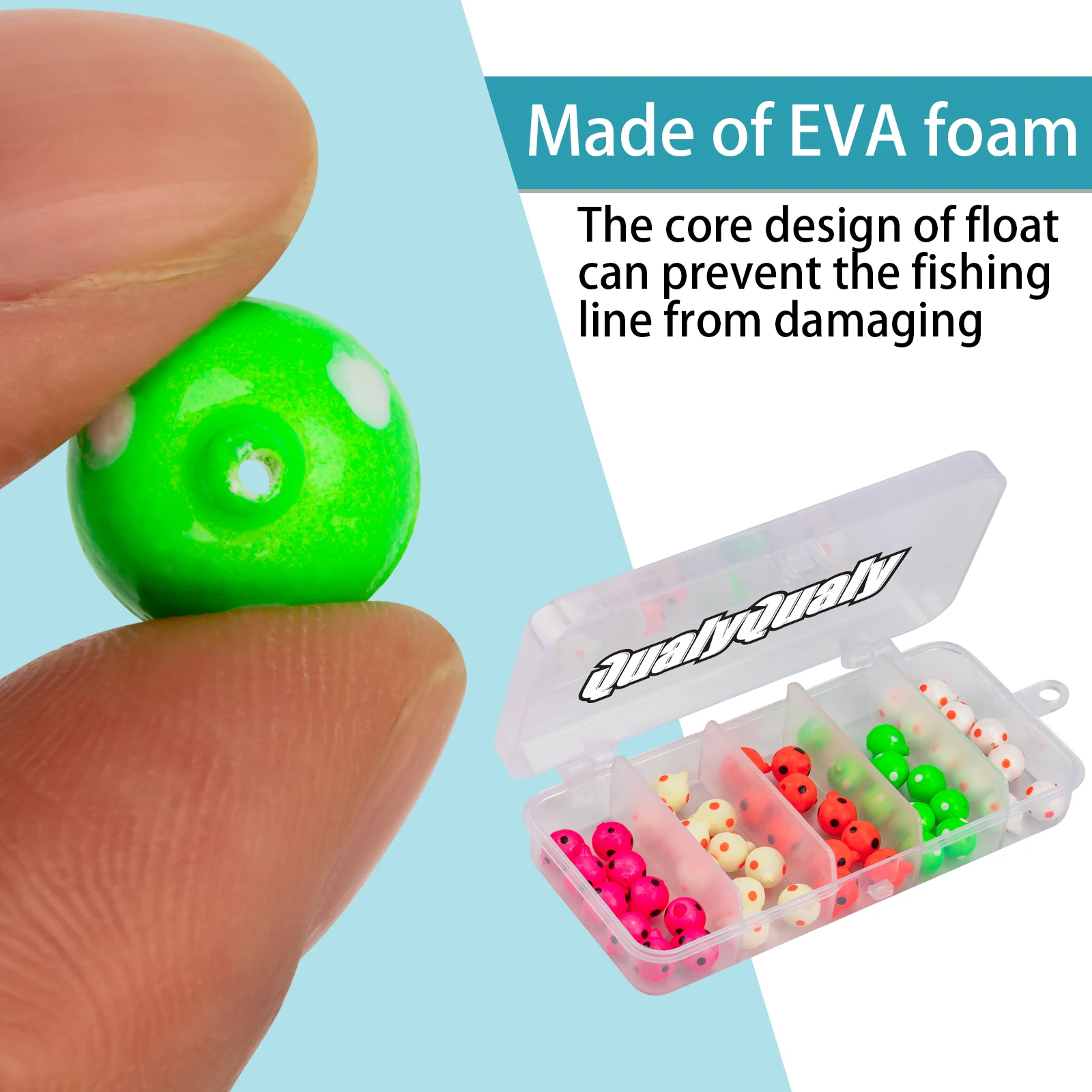 thumbnail image 2 of 1000pcs Fishing Beads Assortment - 5mm Glow In Dark Plastic Rig Beads 2 of 9