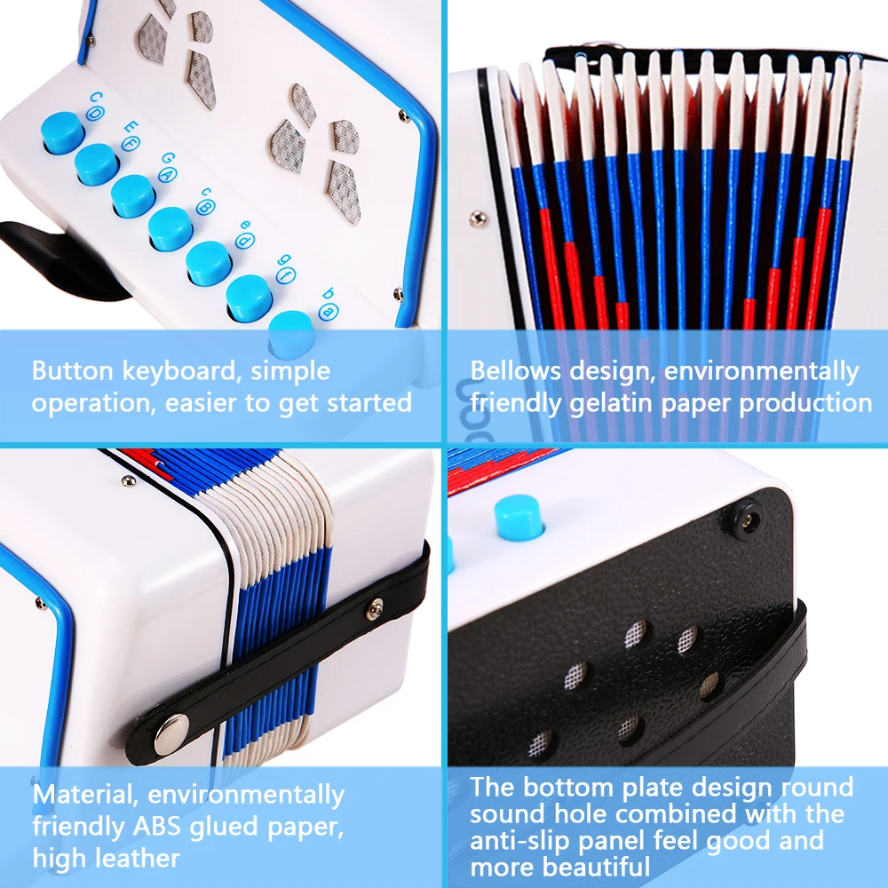 Ammoon Mini 10 ключей Игрушка Аккордеон для детей ABS Материал музыкальный инструмент игрушка для детей ясельного возраста Рождественский подарок