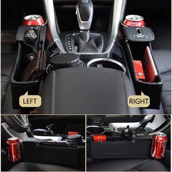 

Universal Pair Passenger Driver Side Car Seat Gap Storage Box For Pocket Organizer Phone Holders