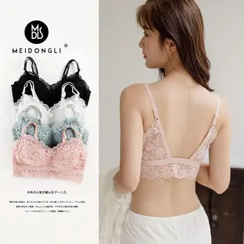 

Japanese Thick Cup Breathable Breast Wrap Underwear Law System Has Back Sexy Lace Bra Sports Sleeping Vest Brassiere Lingerie