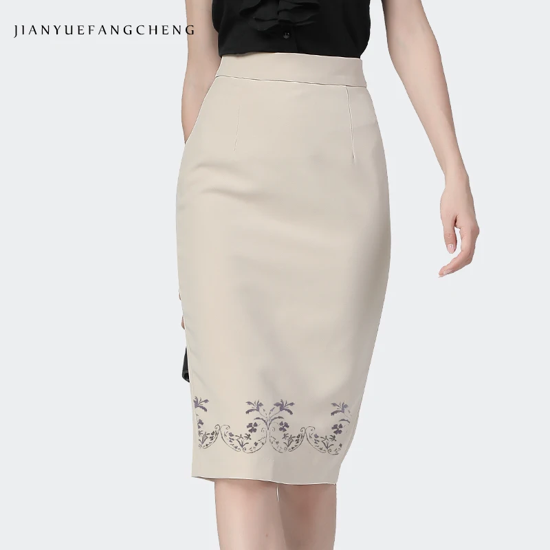 Jupe,Jupe crayon pour femmes, grande taille, taille haute Slim, hanches