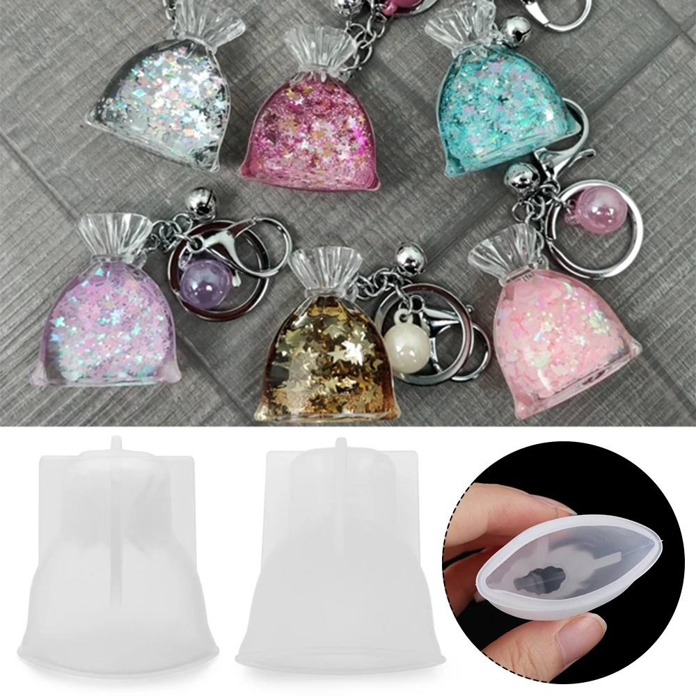 1PC 3D Silicone Purse Silicone Mold Lucky Bag Crystal Resin Molds Epoxy Resin Ornament Mould DIY