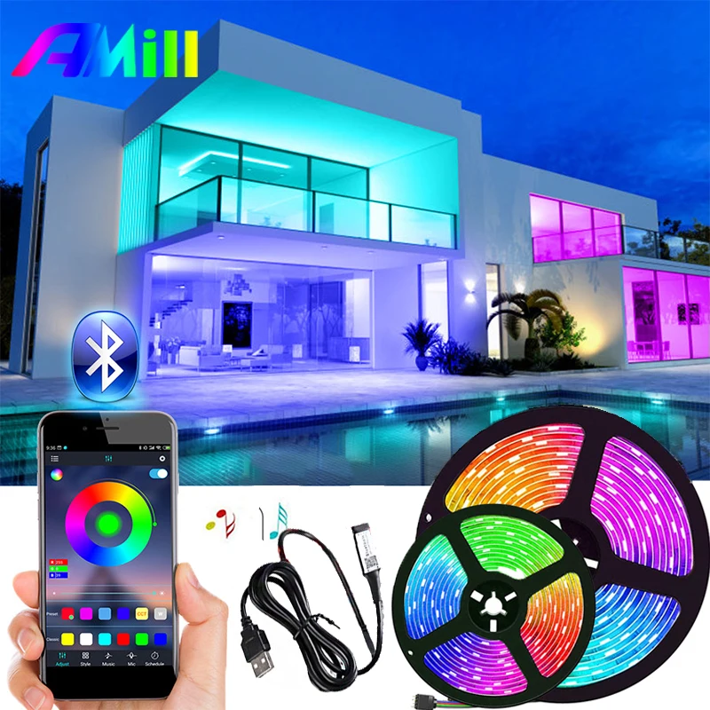 

10M 5050 Led Strip RGB DC 12V Flexible Tape Led Ribbon Led Strip Light With Phone Bluetooth APP For Hristmas/Bedroom/living room
