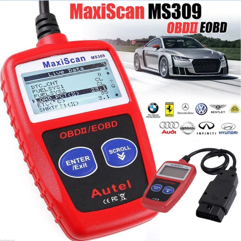 Сканер диагностический считыватель кода MS309 OBD2 Автомобильная диагностика obd-ii инструмент