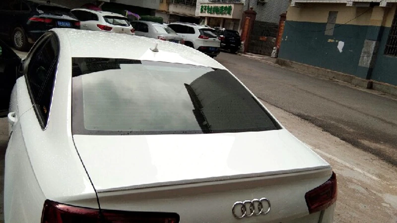 Для Audi A6 A6L задний спойлер багажника высокое качество АБС пластик праймер цвет украшение в виде хвостового крыла для Audi A6