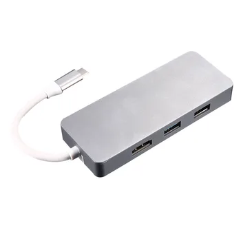 

7 Ports Portable TYPE-C To HDMI/USB3.0/network Port//TF Type C Hub USB Power Delivery More Convenient Practical Concentrator